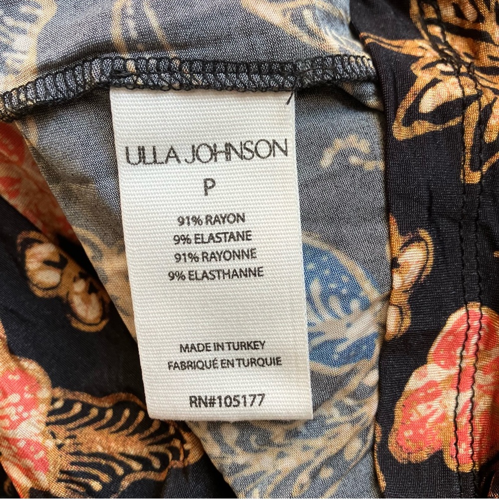 Ulla Johnson Sheer Black Floral Aurelia Turtleneck Odessa Bodycon Blouse size XS - Picture 7 of 7